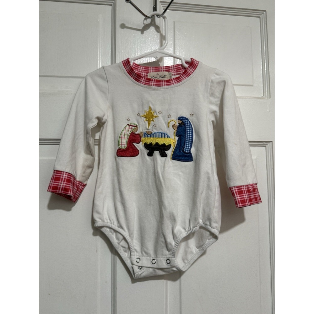 Christmas Nativity Embroidered Bodysuit Long Sleeve 18-24M Unisex